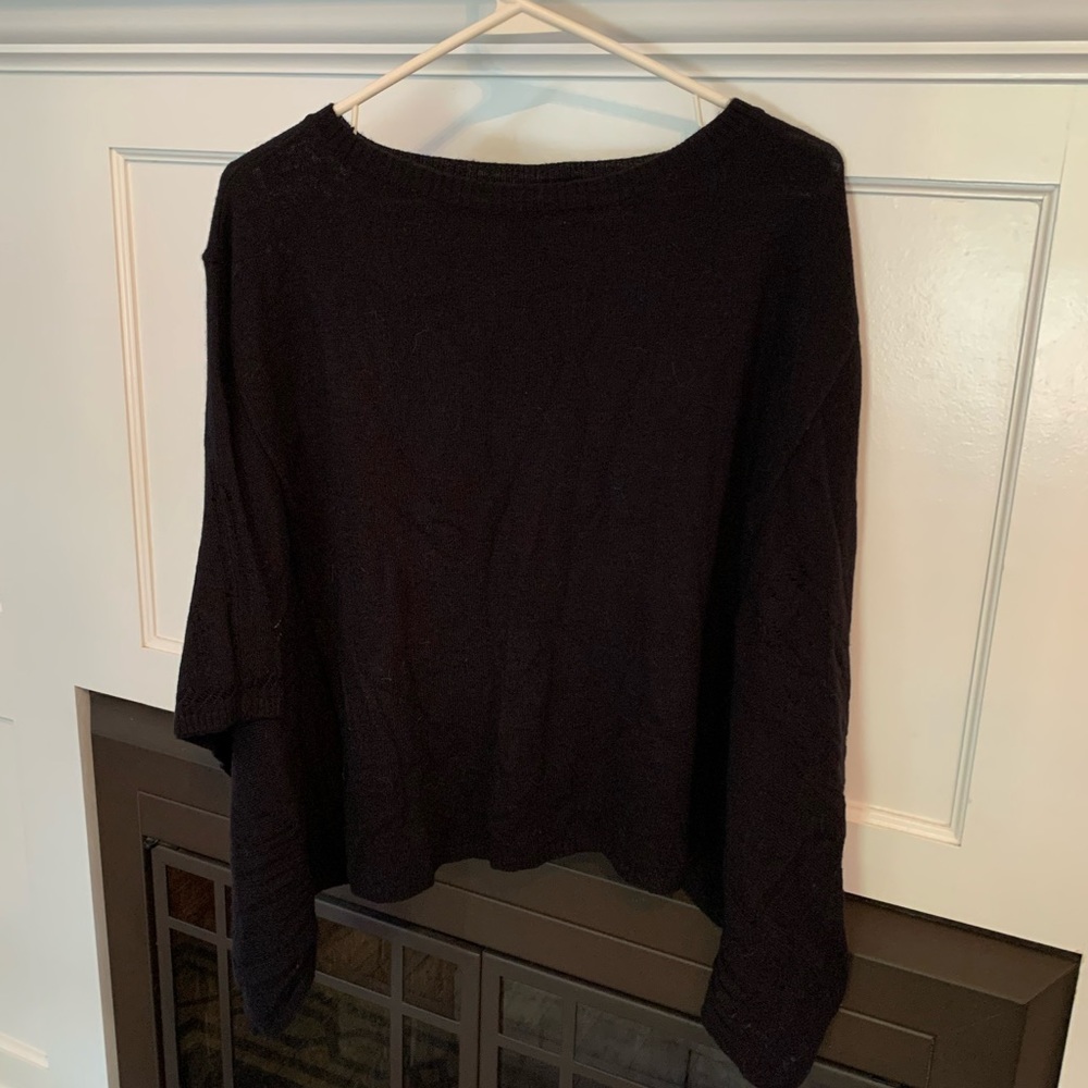 BCBG Black Poncho Blouse Sweater XXS